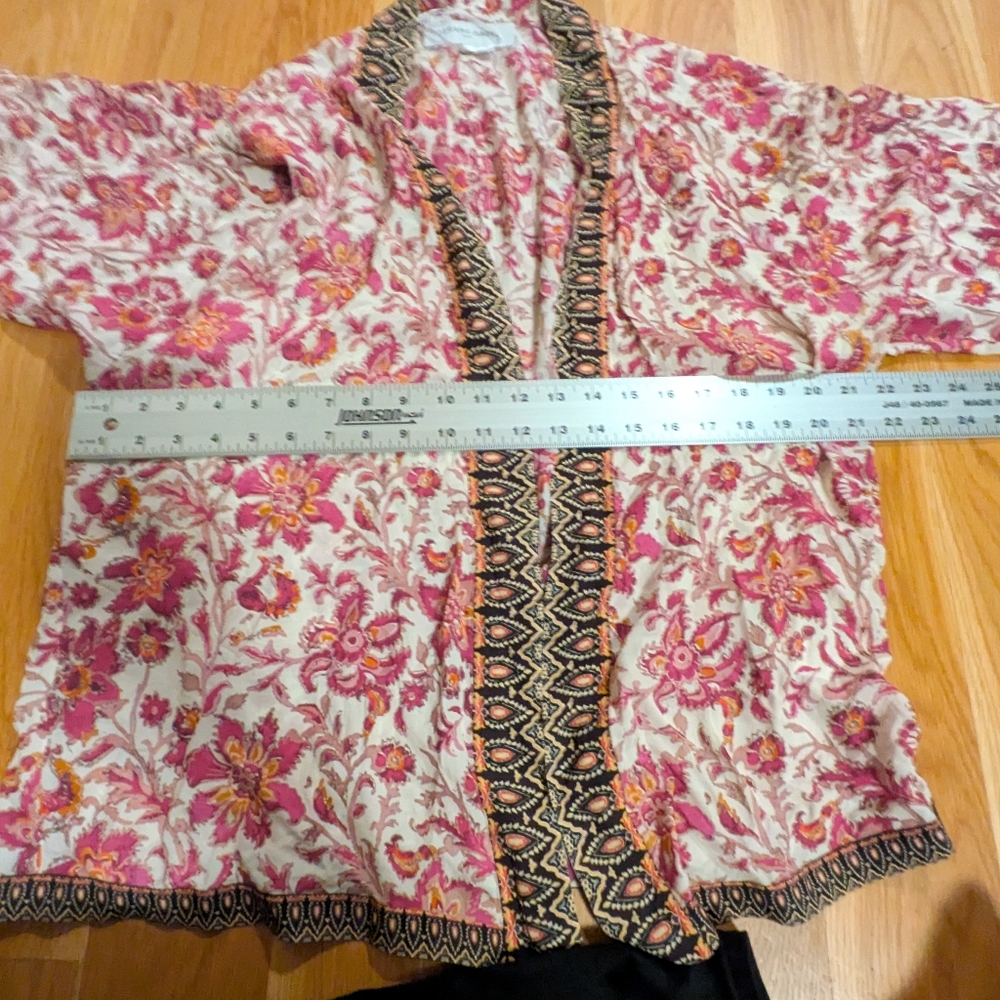 Gerald Darel Floral Kimono Jacket - Size 1 - Picture 6 of 9